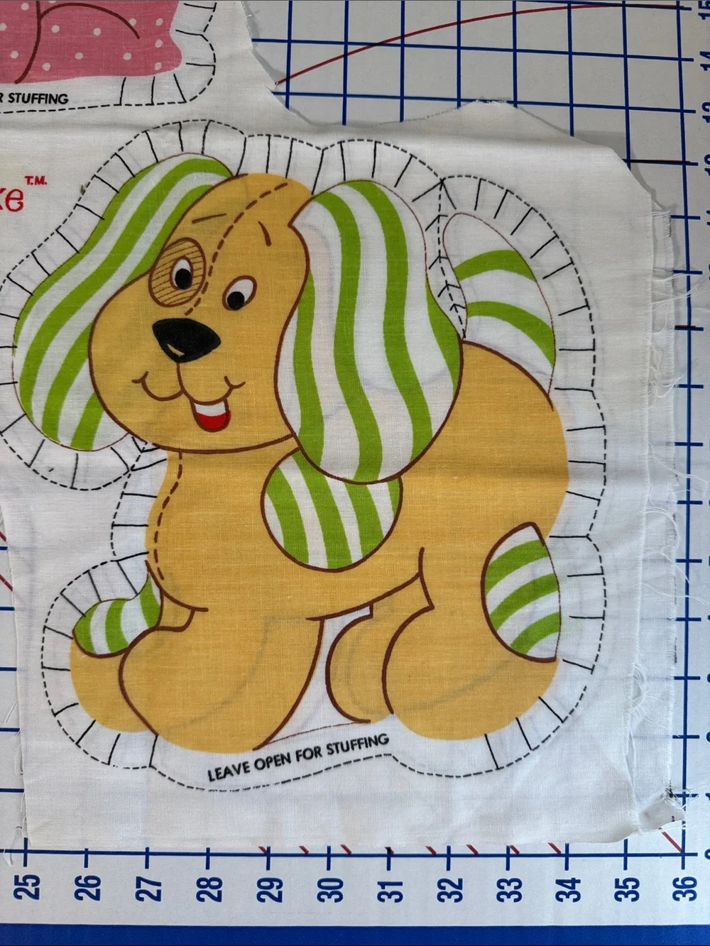 Vintage Stuffed Animal Fabric Toy Panels Custard Kitty & Pupcake Puppy Uncut